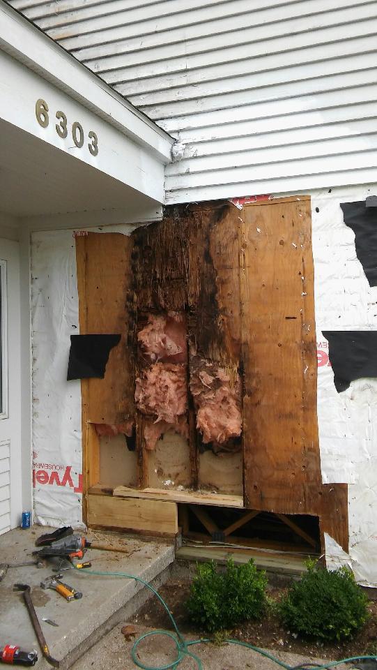 Repairing a damaged exterior wall